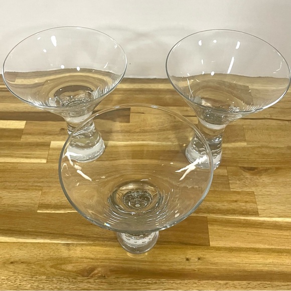 Vintage Swanky Thick Stemmed Martini Glasses Mid Century Bar, MCM Barware 3 - Picture 8 of 10